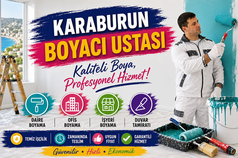 Karaburun kıyı hattında dış cephe boyama çalışması